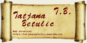 Tatjana Betulić vizit kartica